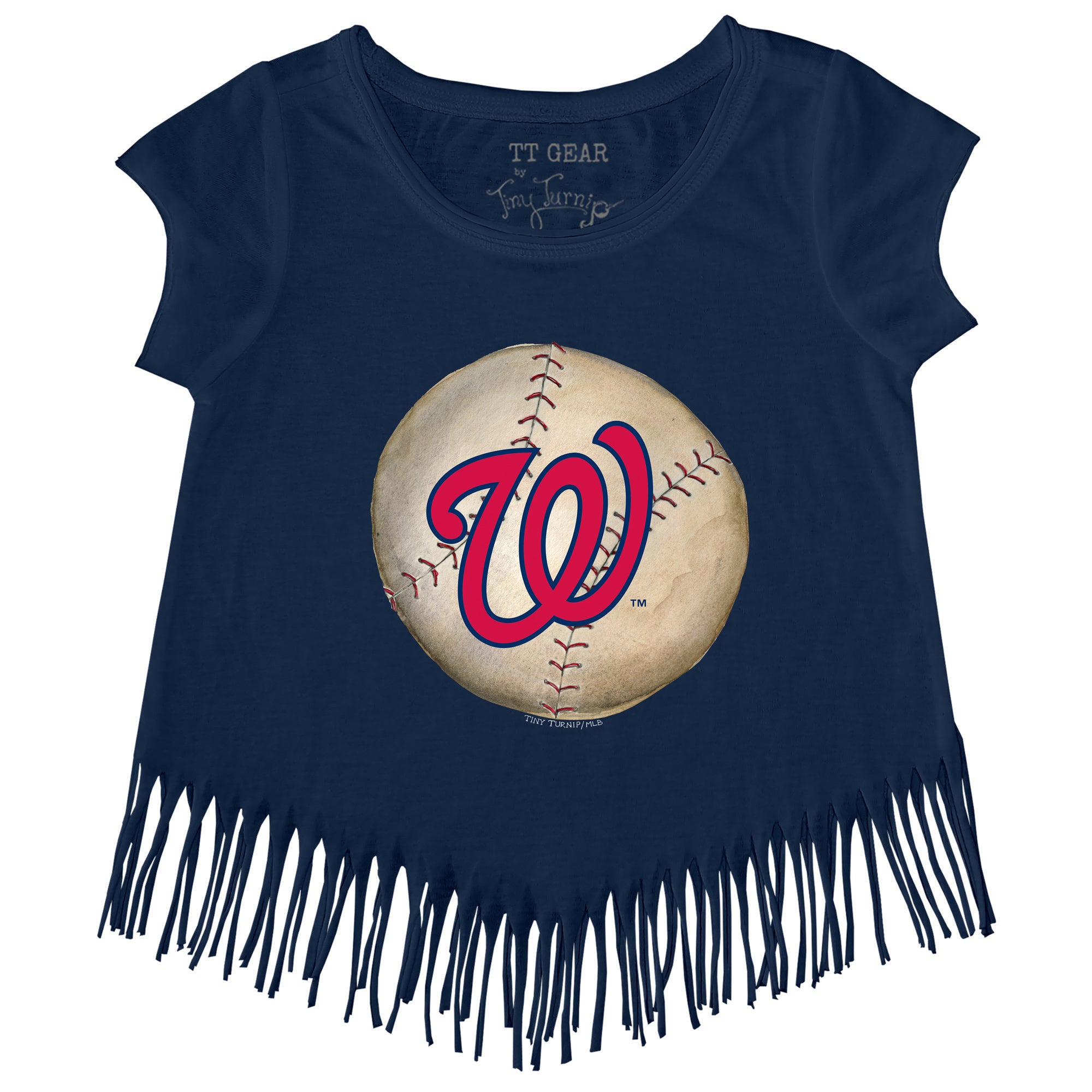 TinyTurnip Washington Nationals Stitched Baseball 3/4 Navy Blue Sleeve Raglan Unisex S