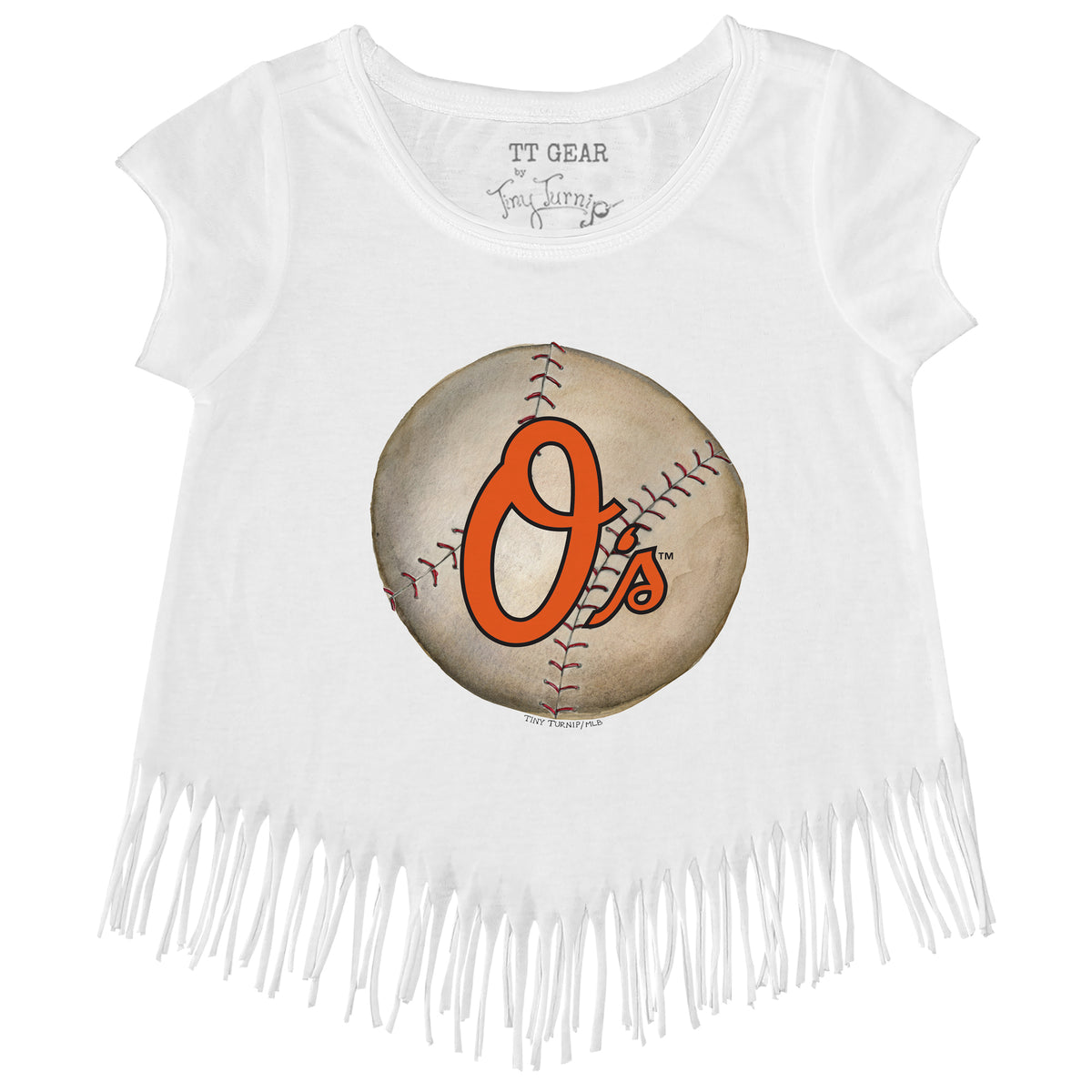 Baltimore Orioles Stitched Baseball Fringe Tee