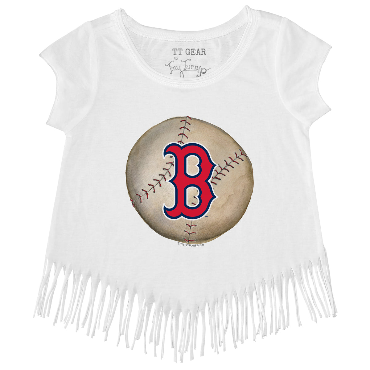 Boston Red Sox Stitched Baseball Fringe Tee