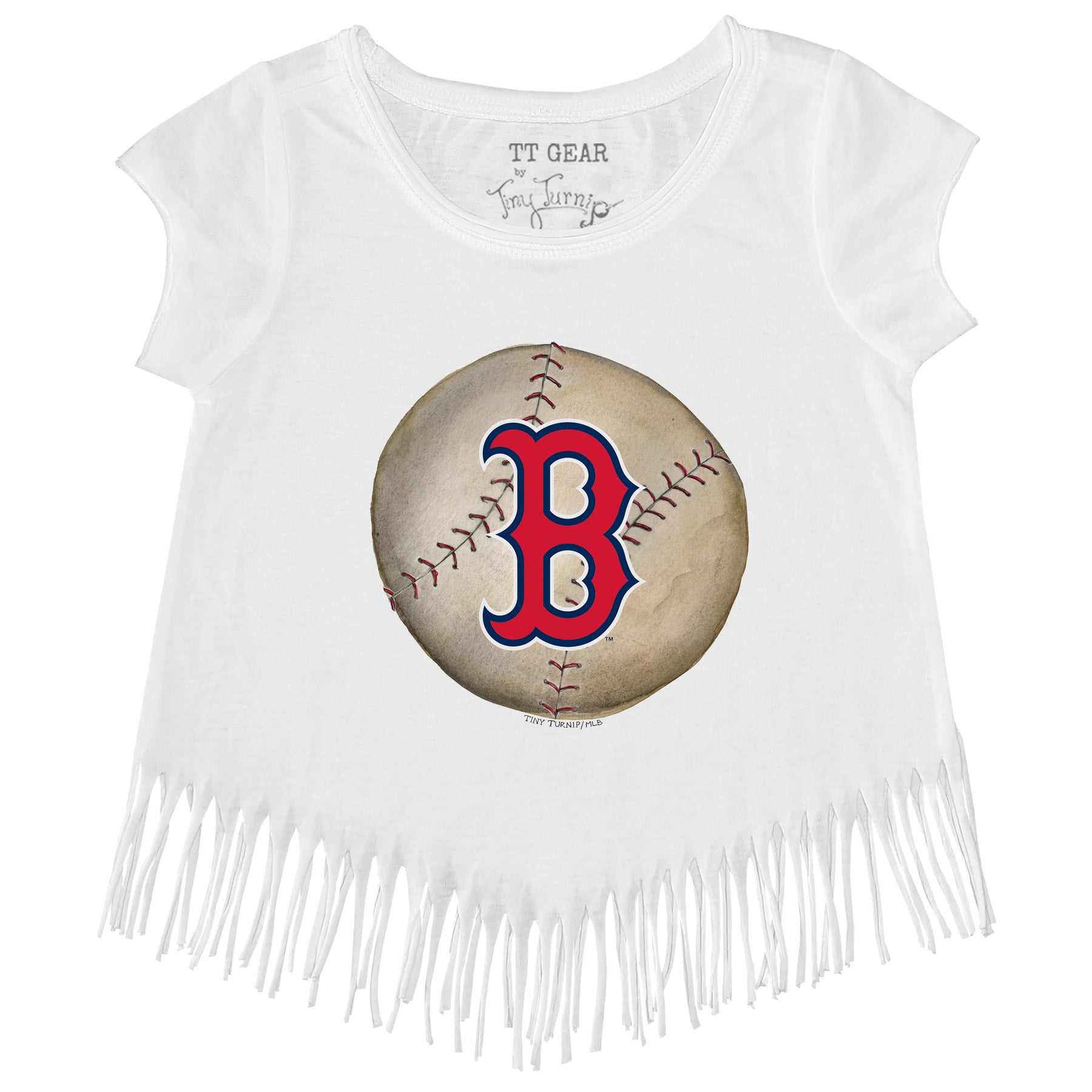 Boston Red Sox Stitched Baseball Fringe Tee