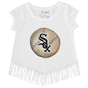 Chicago White Sox Stitched Baseball Fringe Tee