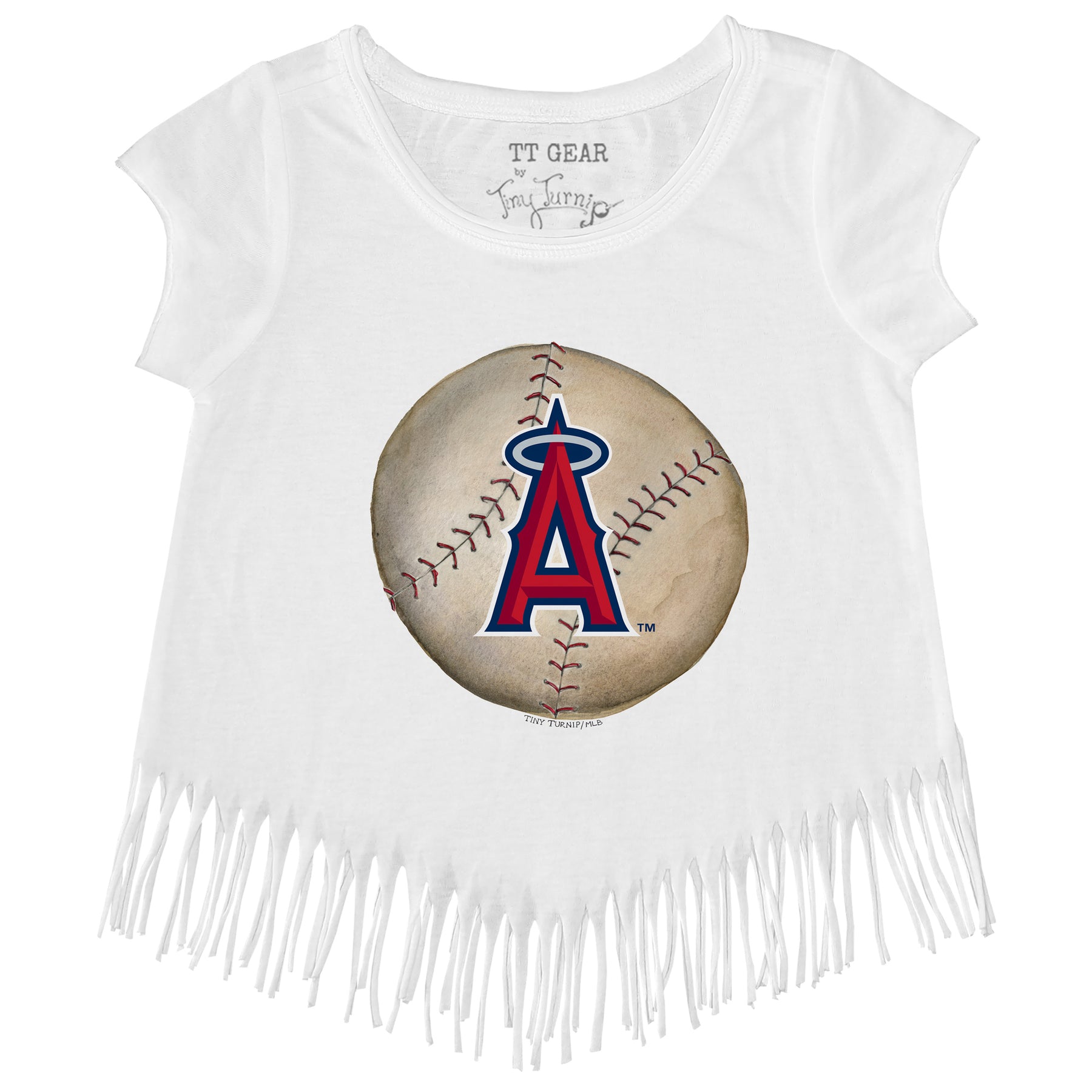 Los Angeles Angels Stitched Baseball Fringe Tee