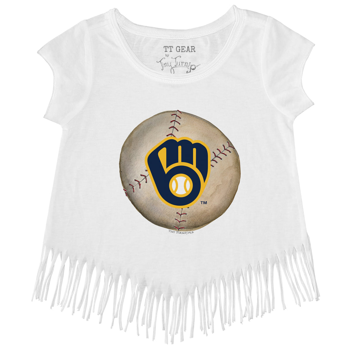 Youth Tiny Turnip Navy Milwaukee Brewers Stitched Baseball T-Shirt Size: Large