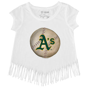 Oakland Athletics Stitched Baseball Fringe Tee