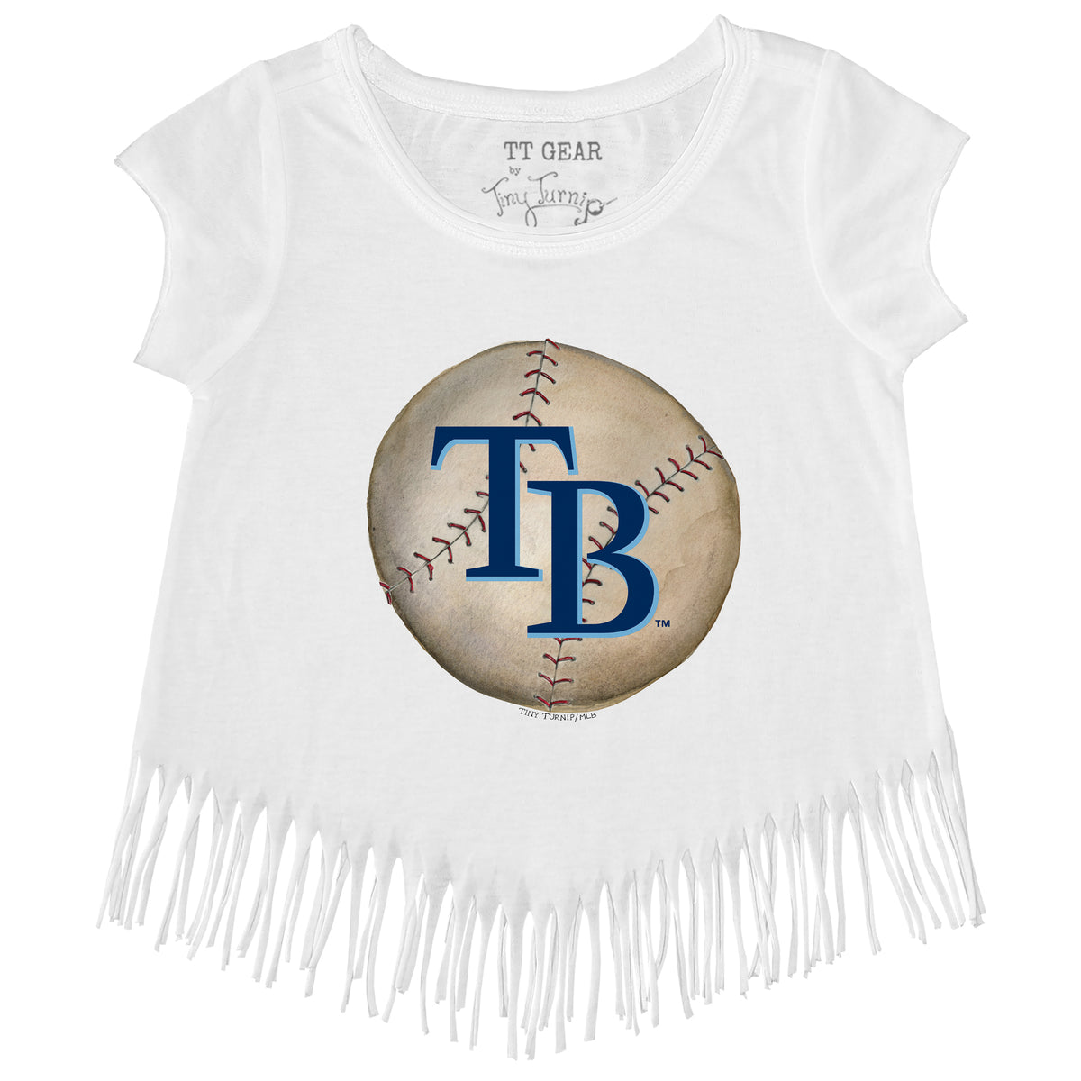 Lids Tampa Bay Rays Tiny Turnip Youth Baseball Cross Bats 3/4-Sleeve Raglan  T-Shirt - White/Navy