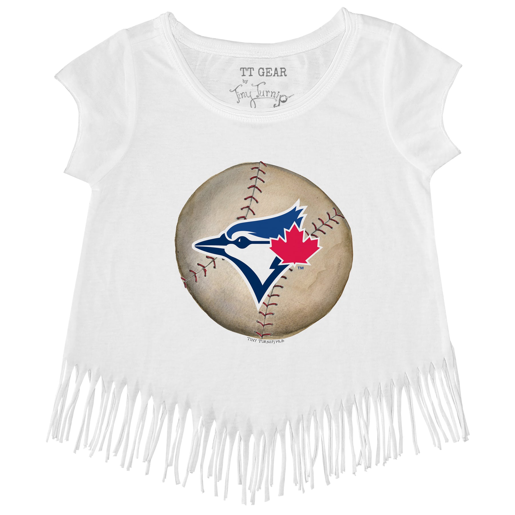 Toronto Blue Jays Stitched Baseball Fringe Tee