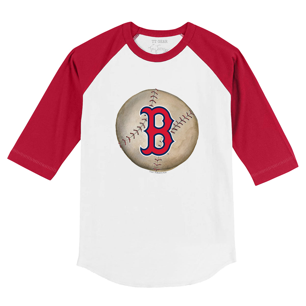 Boston Red Sox Stitched Baseball 3/4 Red Sleeve Raglan