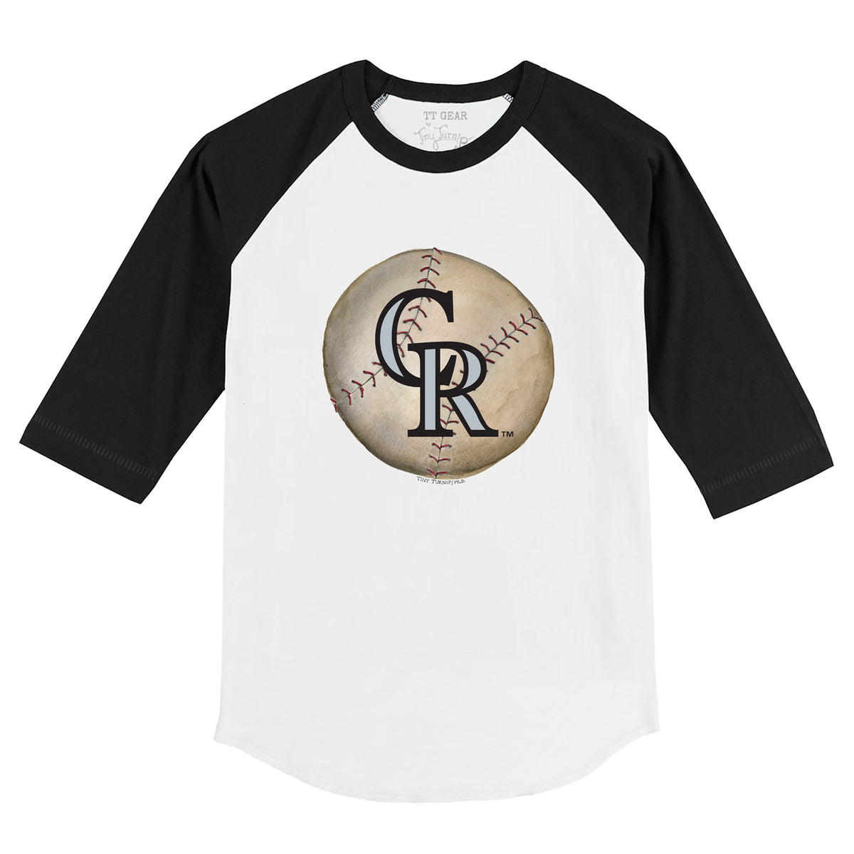 Colorado Rockies Stitched Baseball 3/4 Black Sleeve Raglan