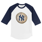 New York Yankees Stitched Baseball 3/4 Navy Blue Sleeve Raglan