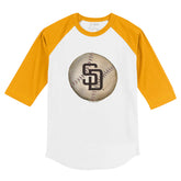 San Diego Padres Stitched Baseball 3/4 Gold Sleeve Raglan