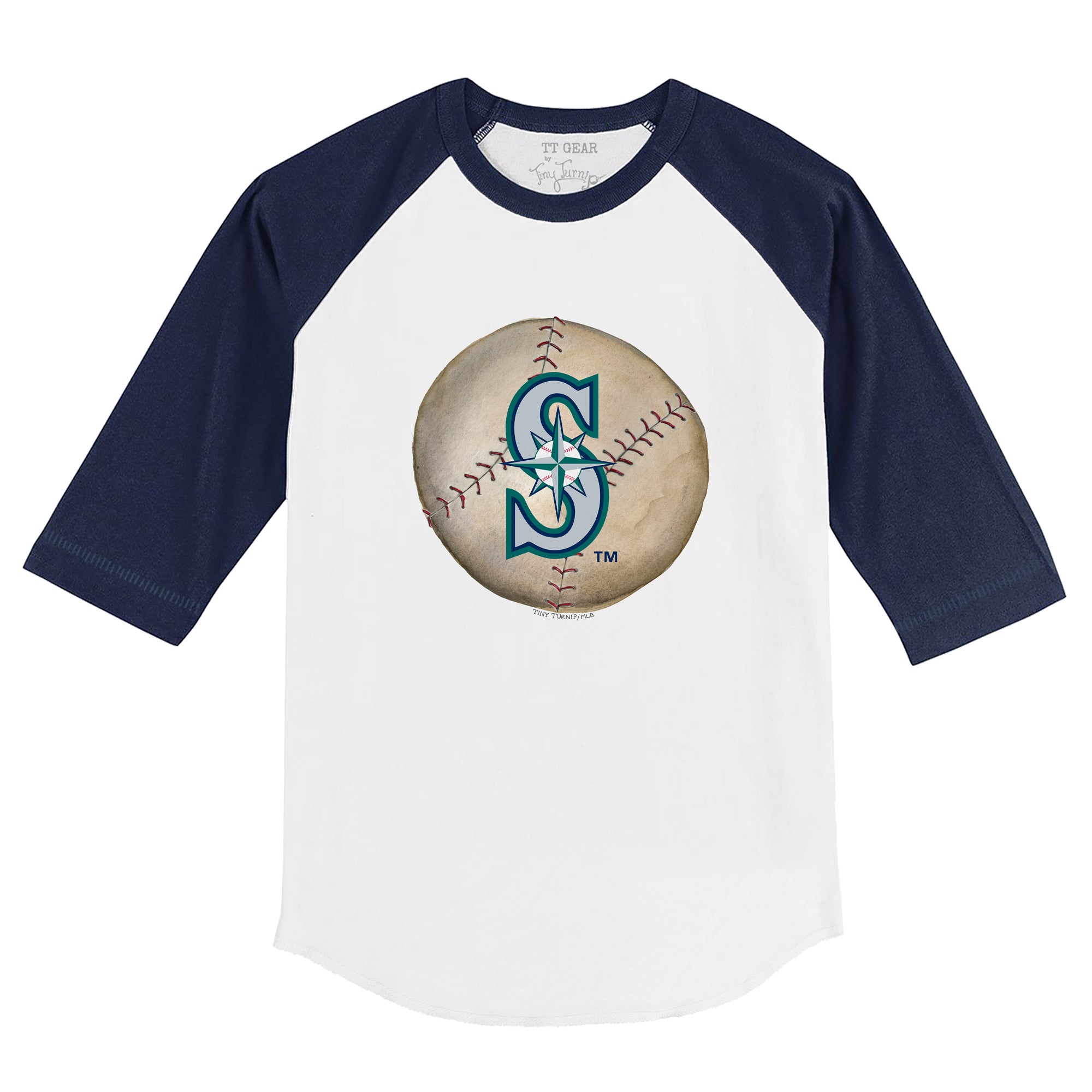 Seattle Mariners Stega 3/4 Navy Blue Sleeve Raglan Youth XL (14)