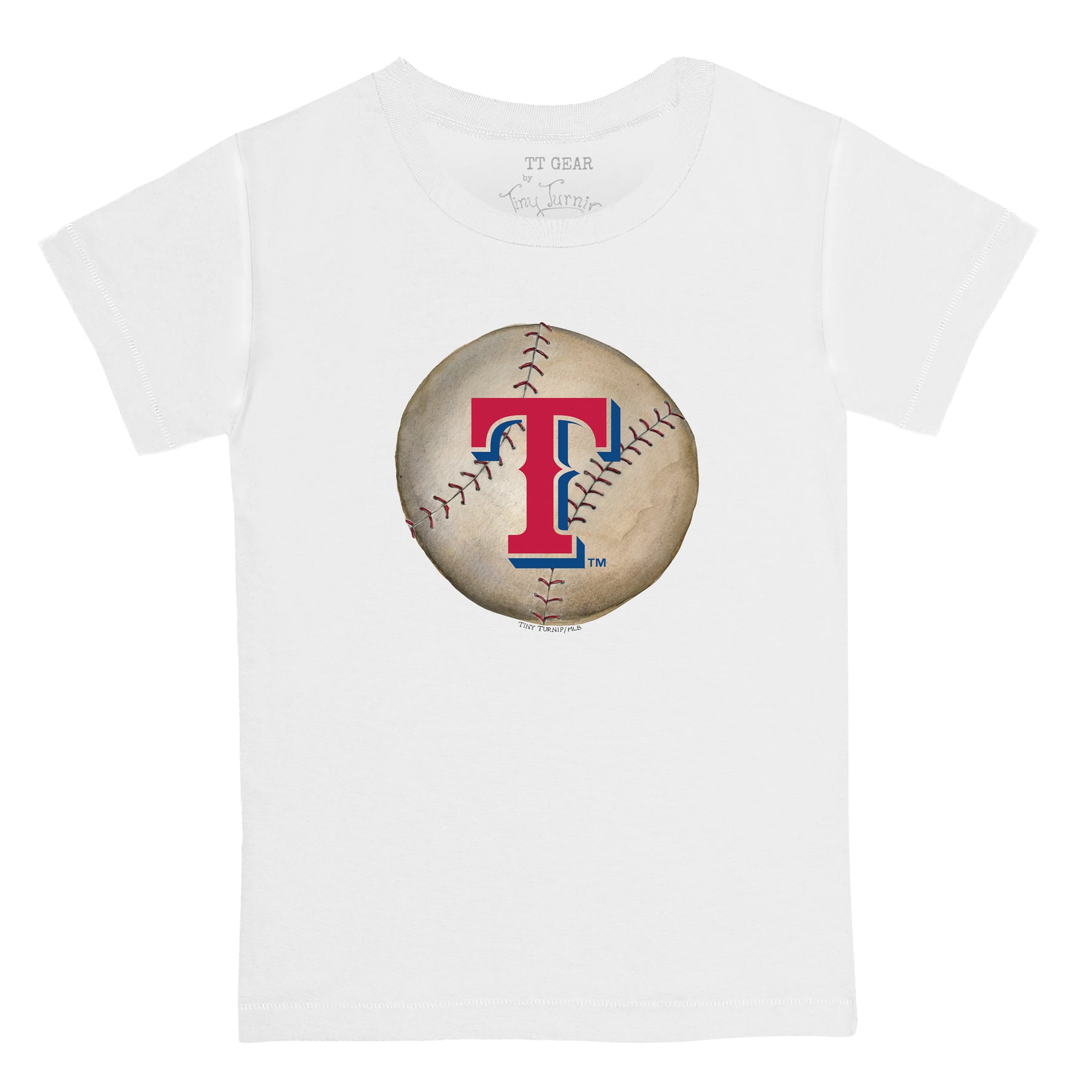 Lids Texas Rangers Tiny Turnip Youth Baseball Bow T-Shirt - White
