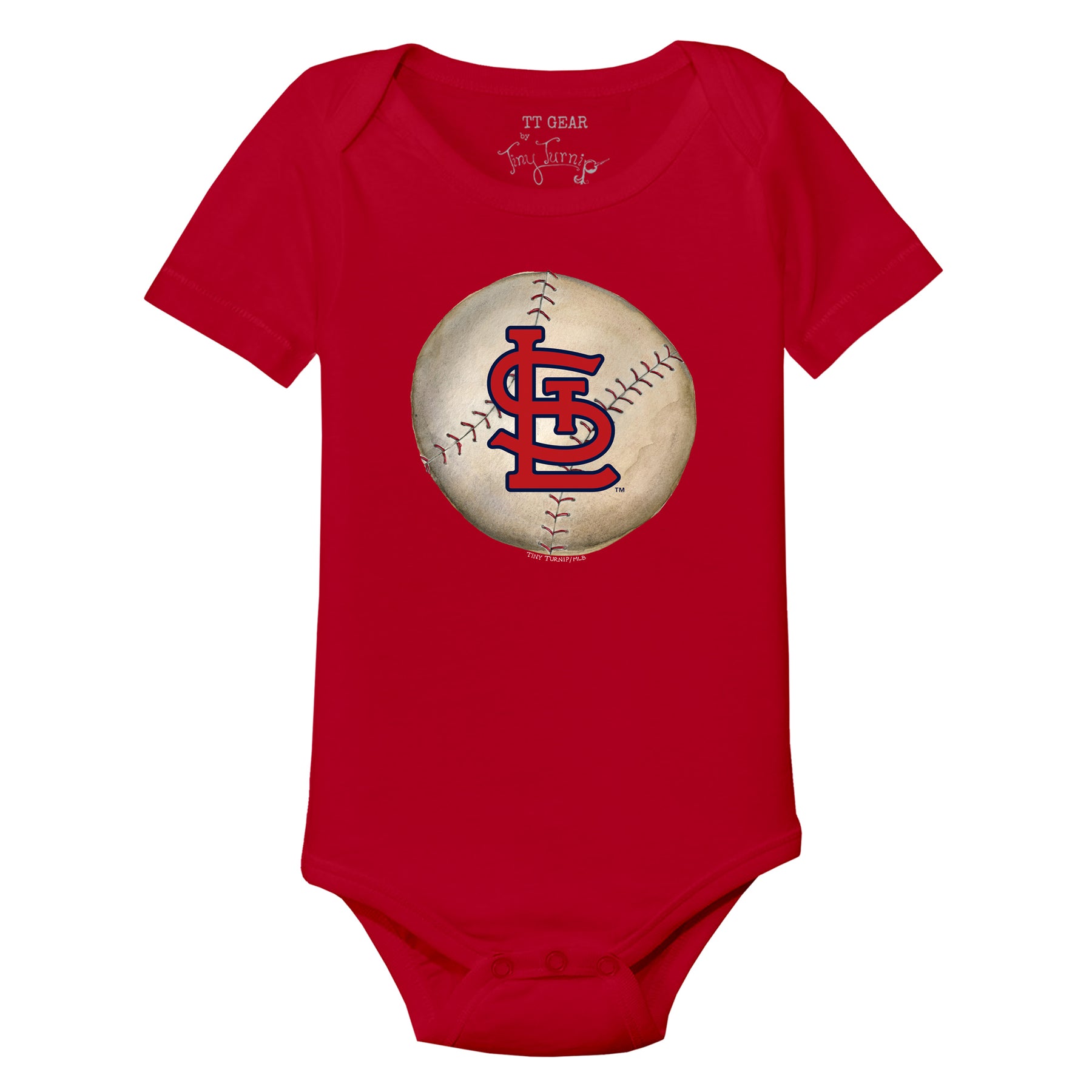 Toddler Tiny Turnip White St. Louis Cardinals Baseball Tiara Heart T-Shirt