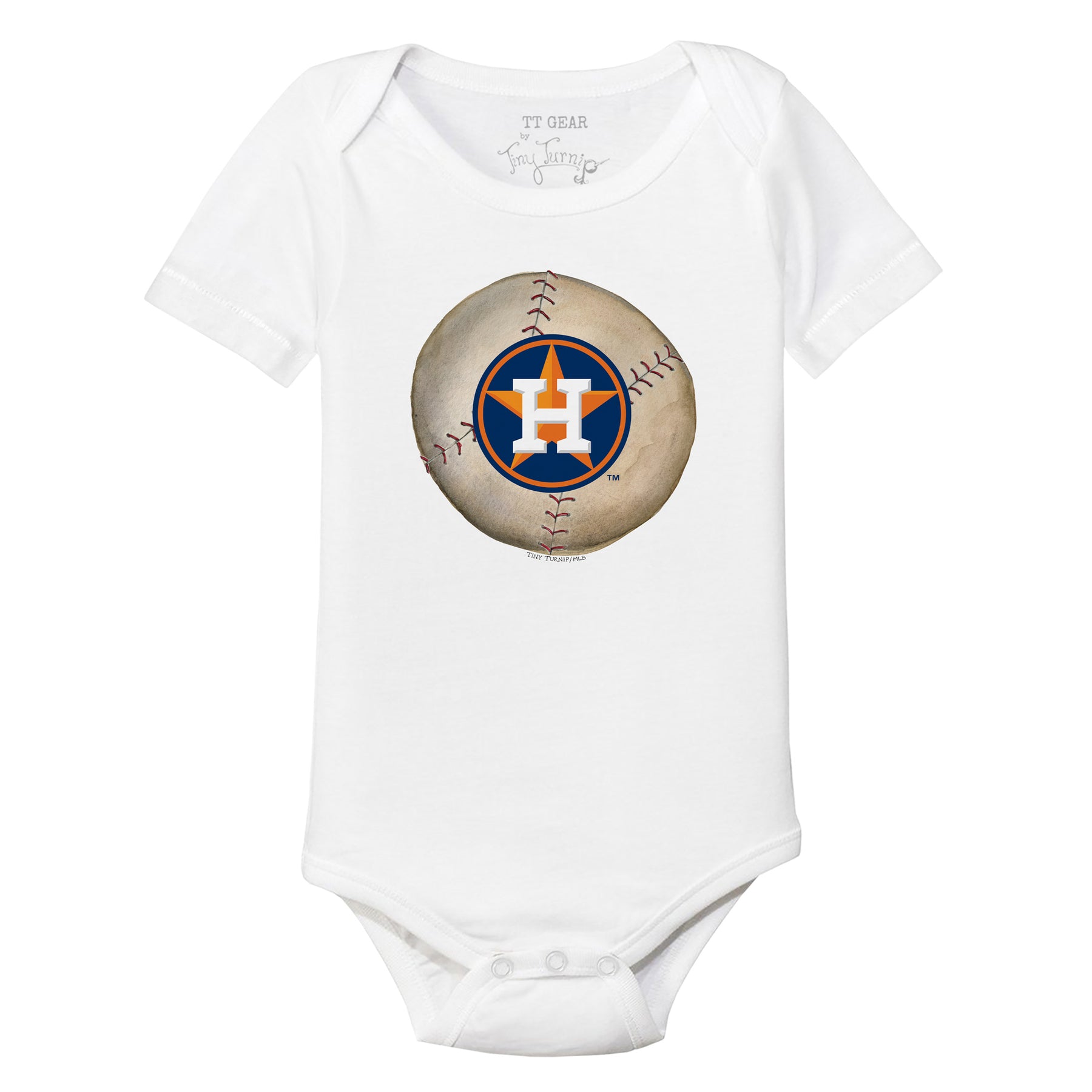 Houston Astros Baseball Bow Short Sleeve Snapper 3M / White