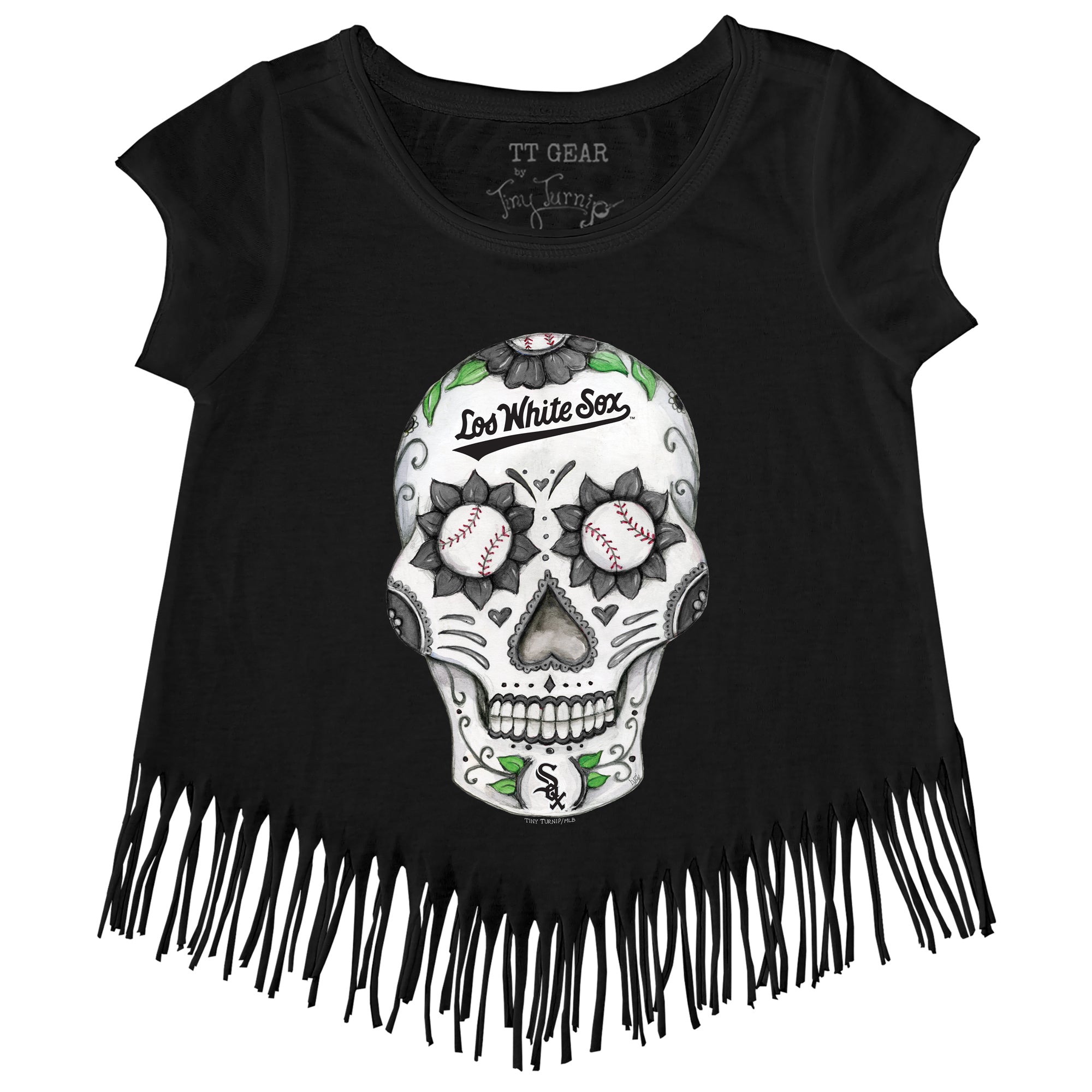 Youth Tiny Turnip White Chicago Sox Sugar Skull T-Shirt Size: Large