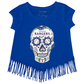 Texas Rangers Sugar Skull Fringe Tee