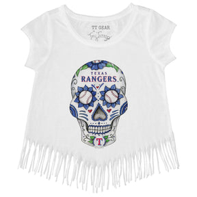 Texas Rangers Sugar Skull Fringe Tee