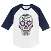 Minnesota Twins Sugar Skull 3/4 Navy Blue Sleeve Raglan