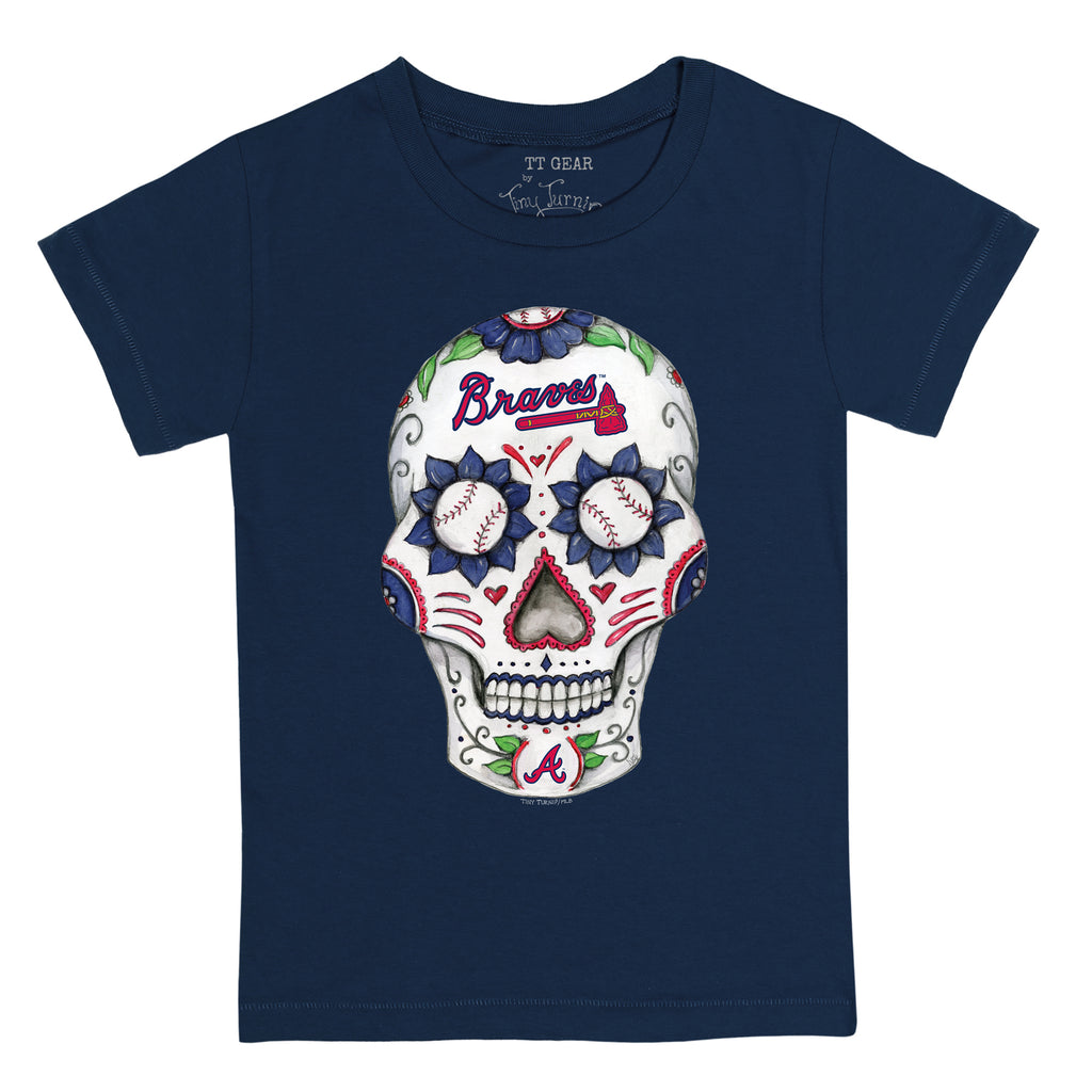 Lids Atlanta Braves Tiny Turnip Women's Sugar Skull T-Shirt - Navy