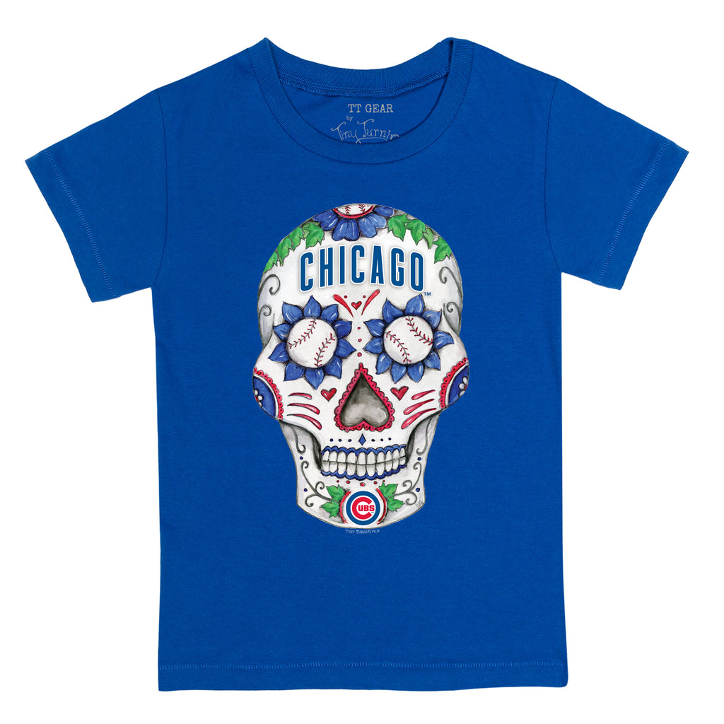 Lids Chicago Cubs Tiny Turnip Youth Sugar Skull Raglan 3/4 Sleeve