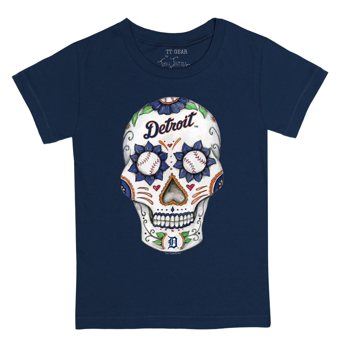 Detroit Tigers Sugar Skull Tee Shirt