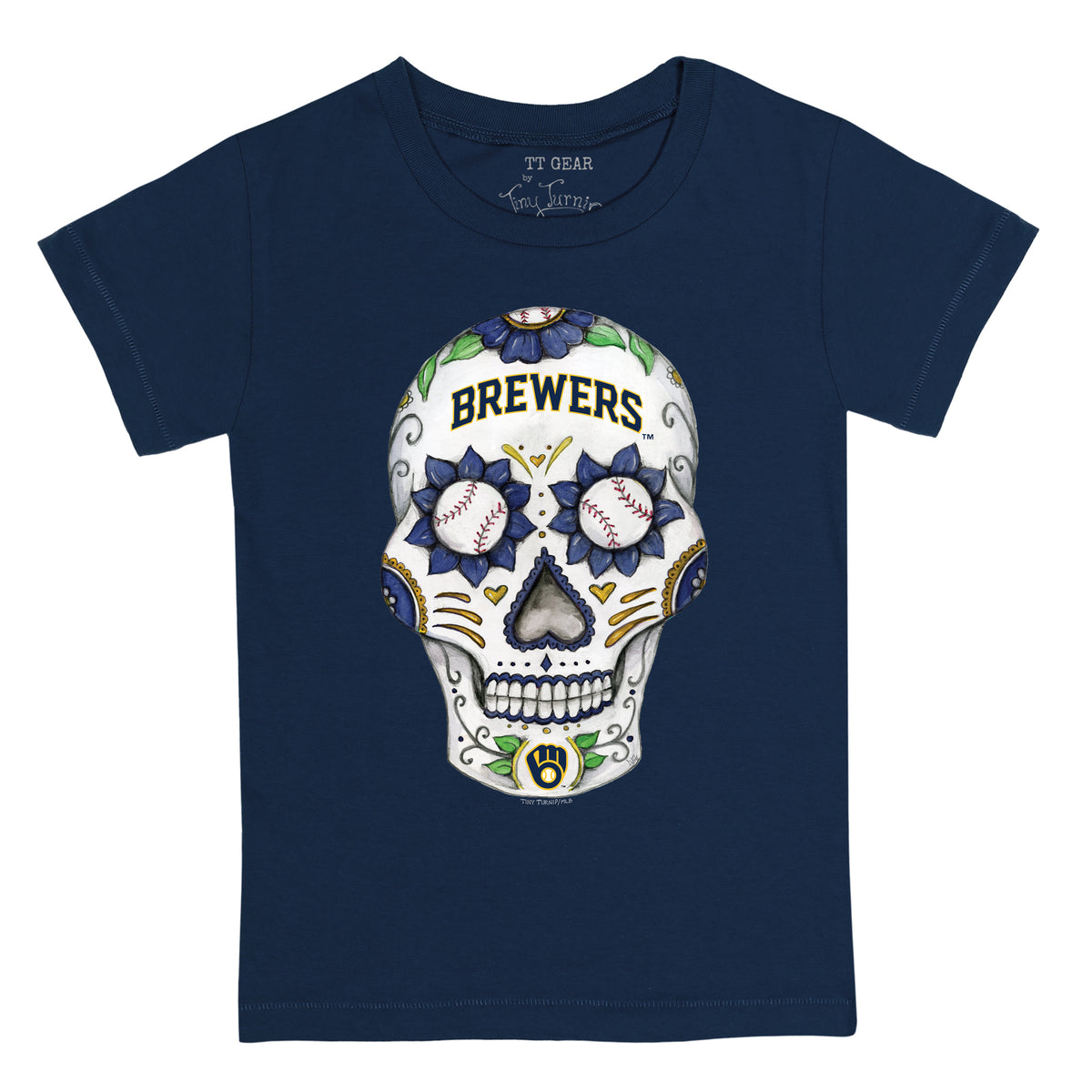 Milwaukee Brewers Sugar Skull Tee Shirt