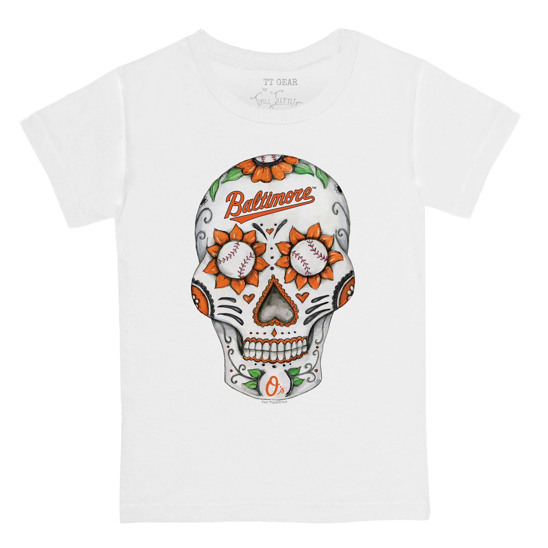 Baltimore Orioles Sugar Skull Tee Shirt