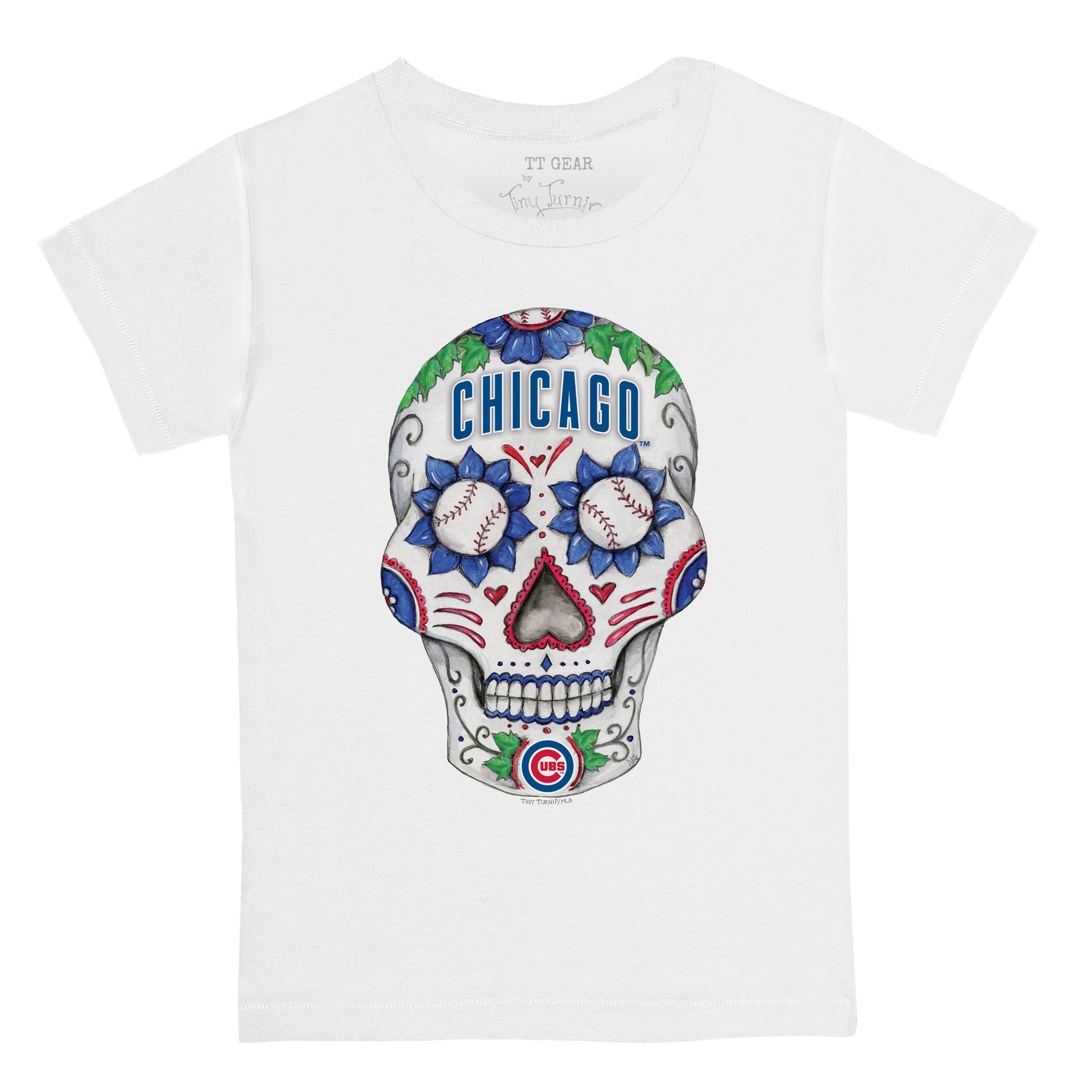 Chicago Cubs Sugar Skull Tee Shirt 18M / White