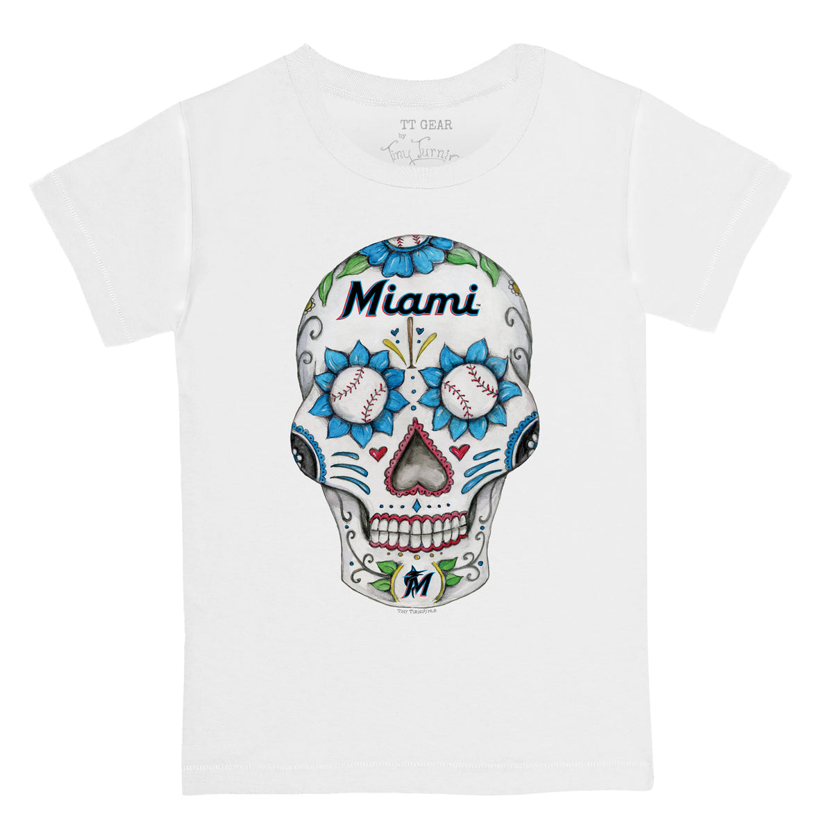 Miami Marlins Sugar Skull Tee Shirt