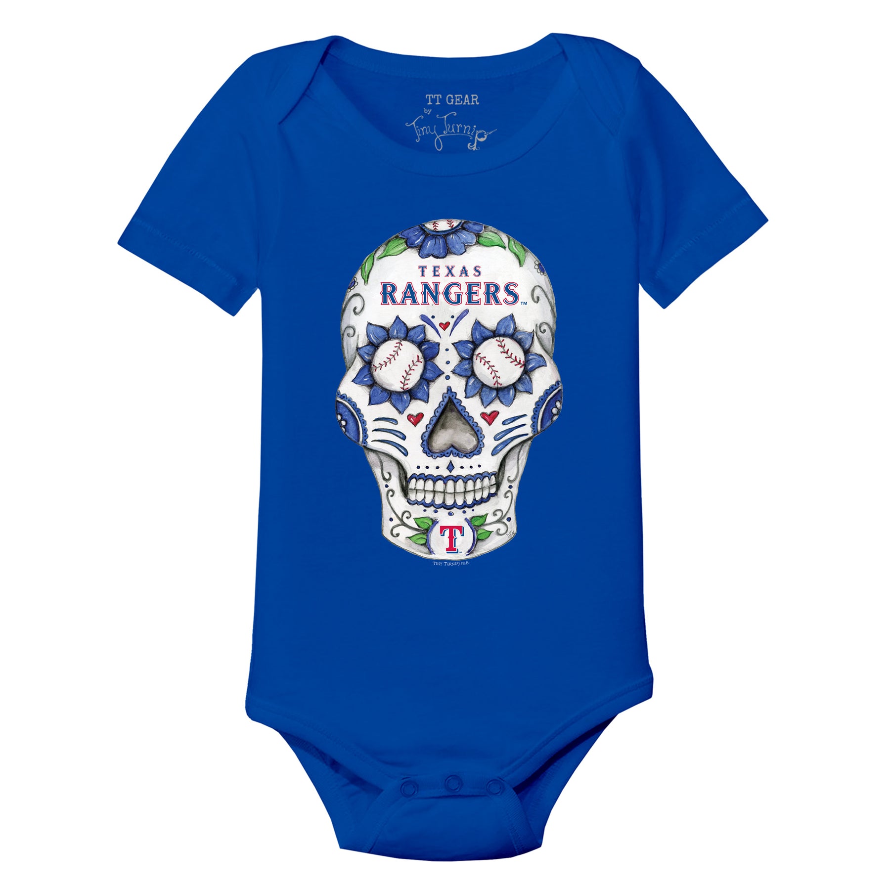 Texas Rangers Sugar Skull Short Sleeve Snapper 18M / Royal Blue