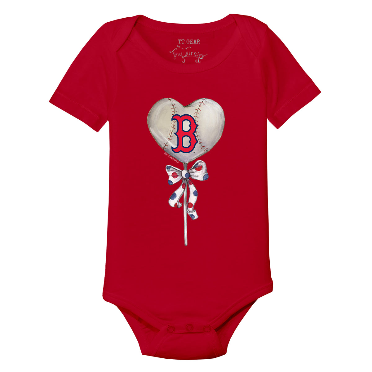 Boston Red Sox Heart Lolly Short Sleeve Snapper