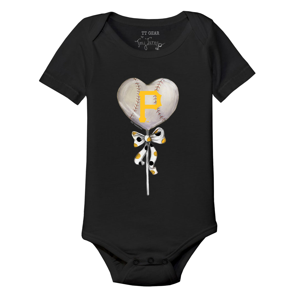 Pittsburgh Pirates Heart Lolly Short Sleeve Snapper