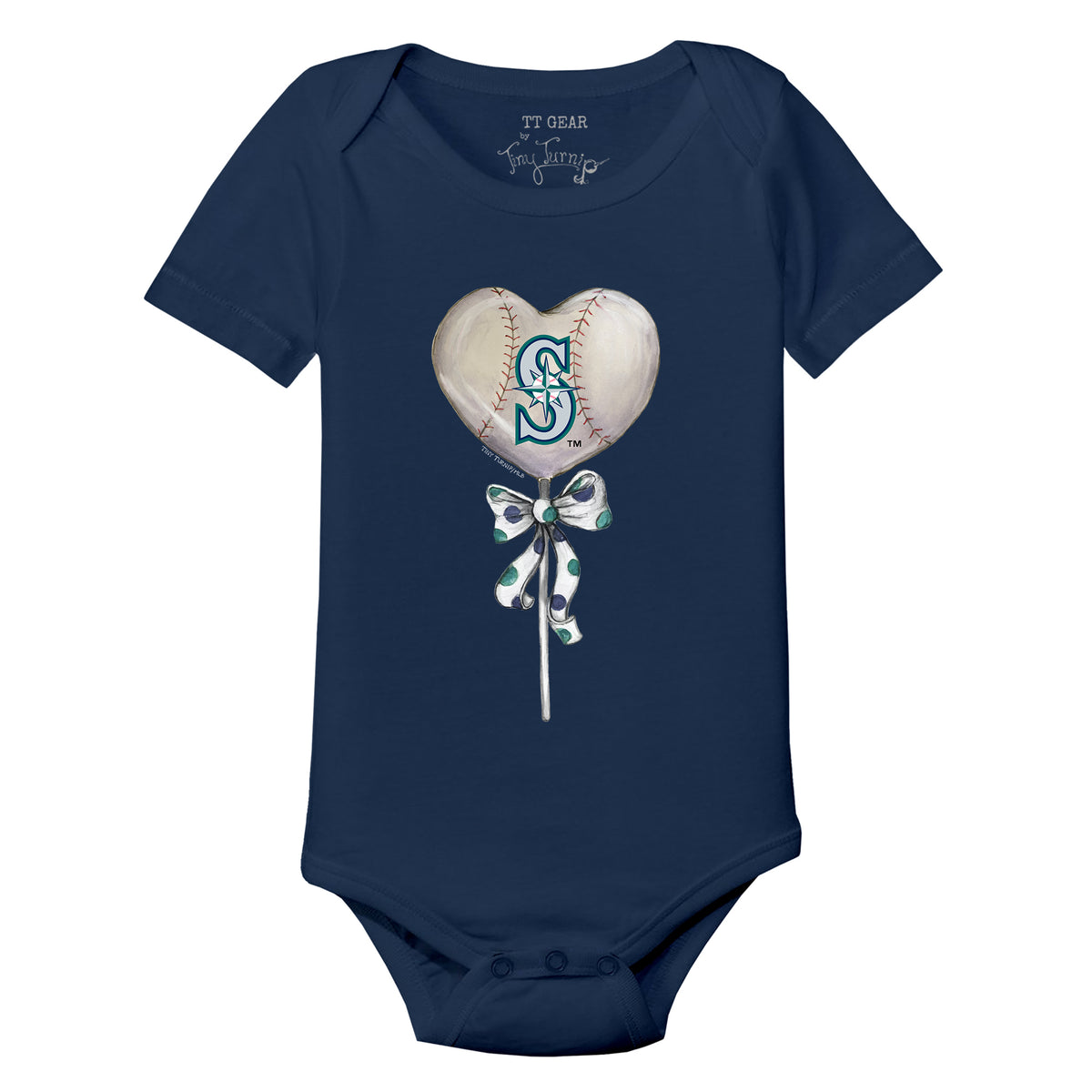 Seattle Mariners Heart Lolly Short Sleeve Snapper