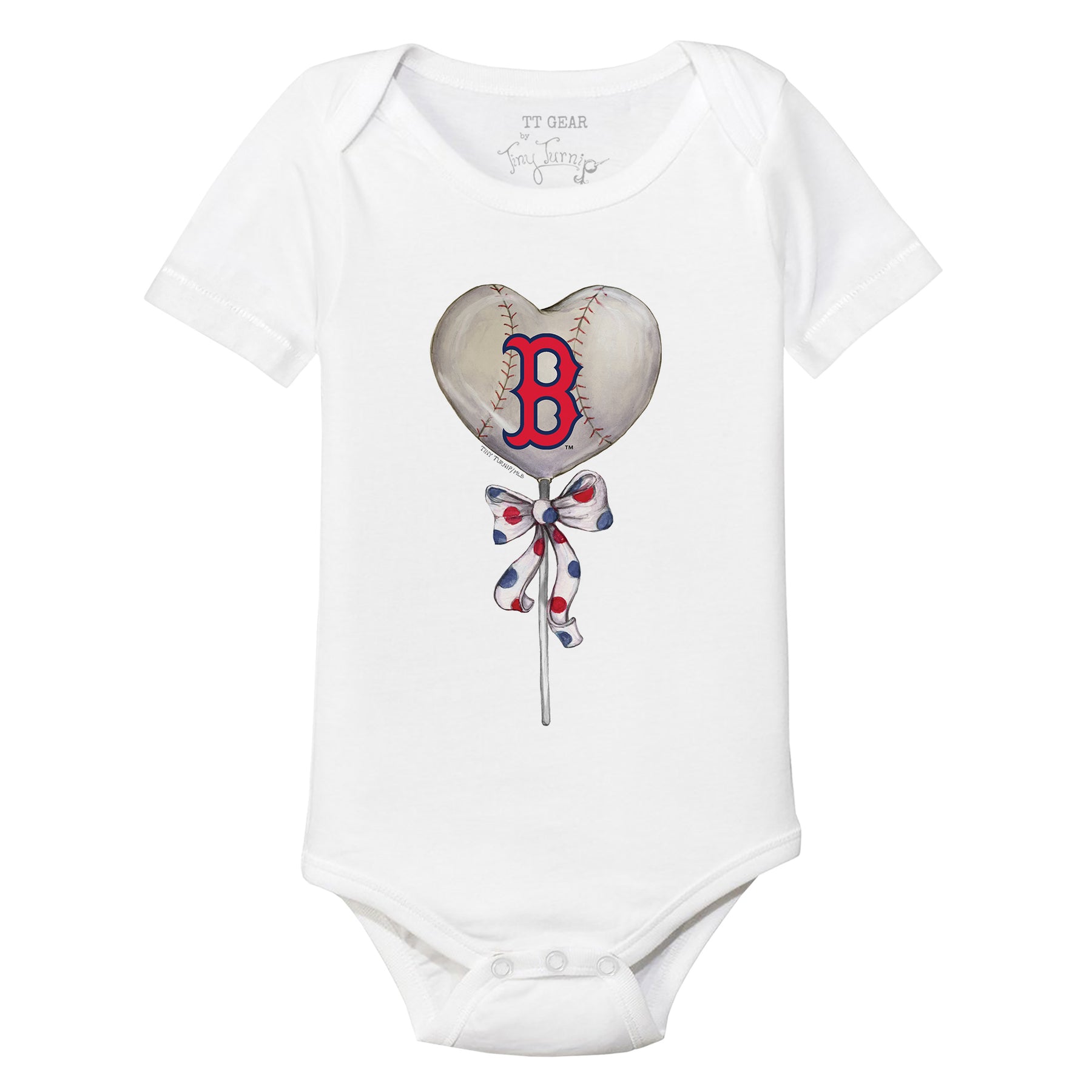 Boston Red Sox Heart Lolly Short Sleeve Snapper