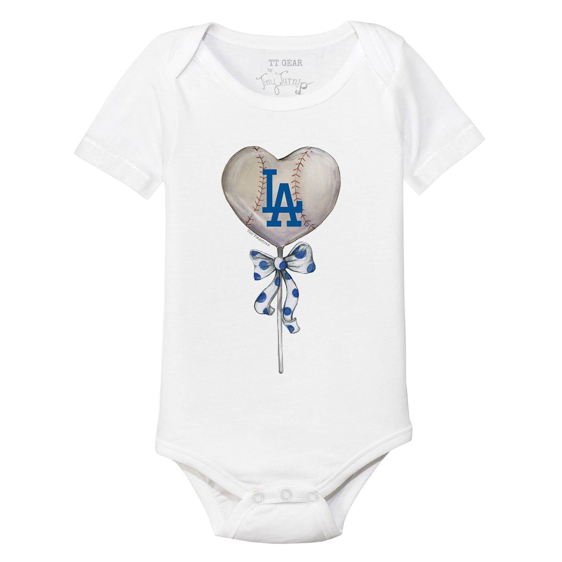 Los Angeles Dodgers Heart Lolly Short Sleeve Snapper
