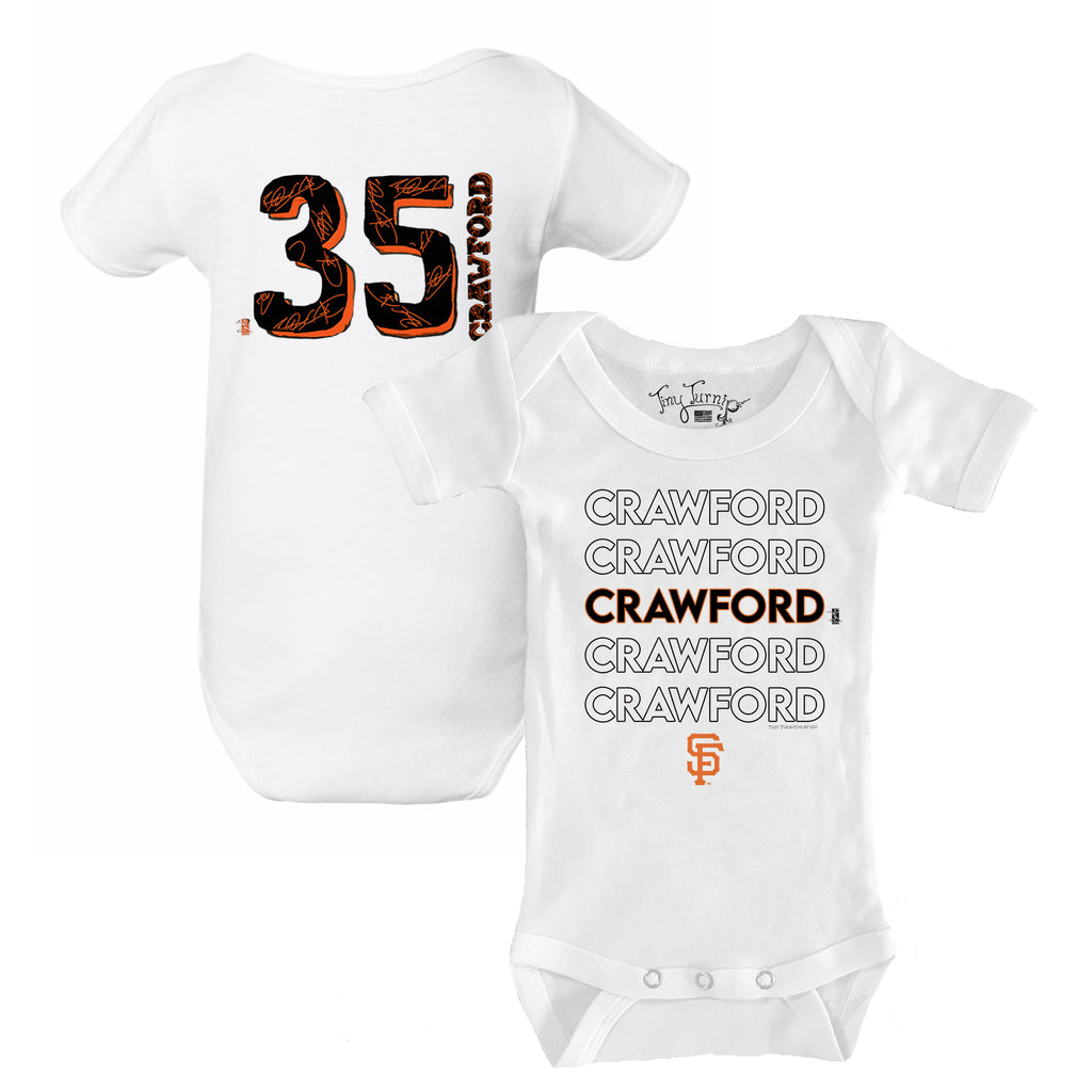 TinyTurnip San Francisco Giants Brandon Crawford Stacked Black Short Sleeve Jalynne Jersey Women's Small