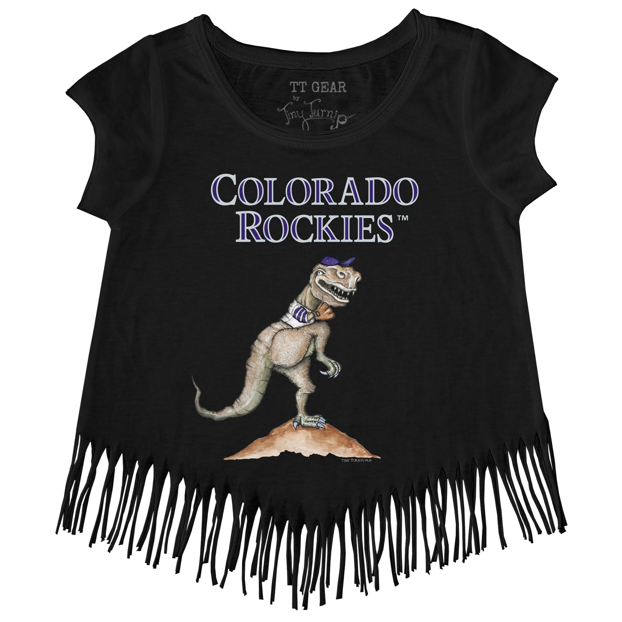 Lids Colorado Rockies Tiny Turnip Youth TT Rex Raglan 3/4 Sleeve T-Shirt -  White/Black