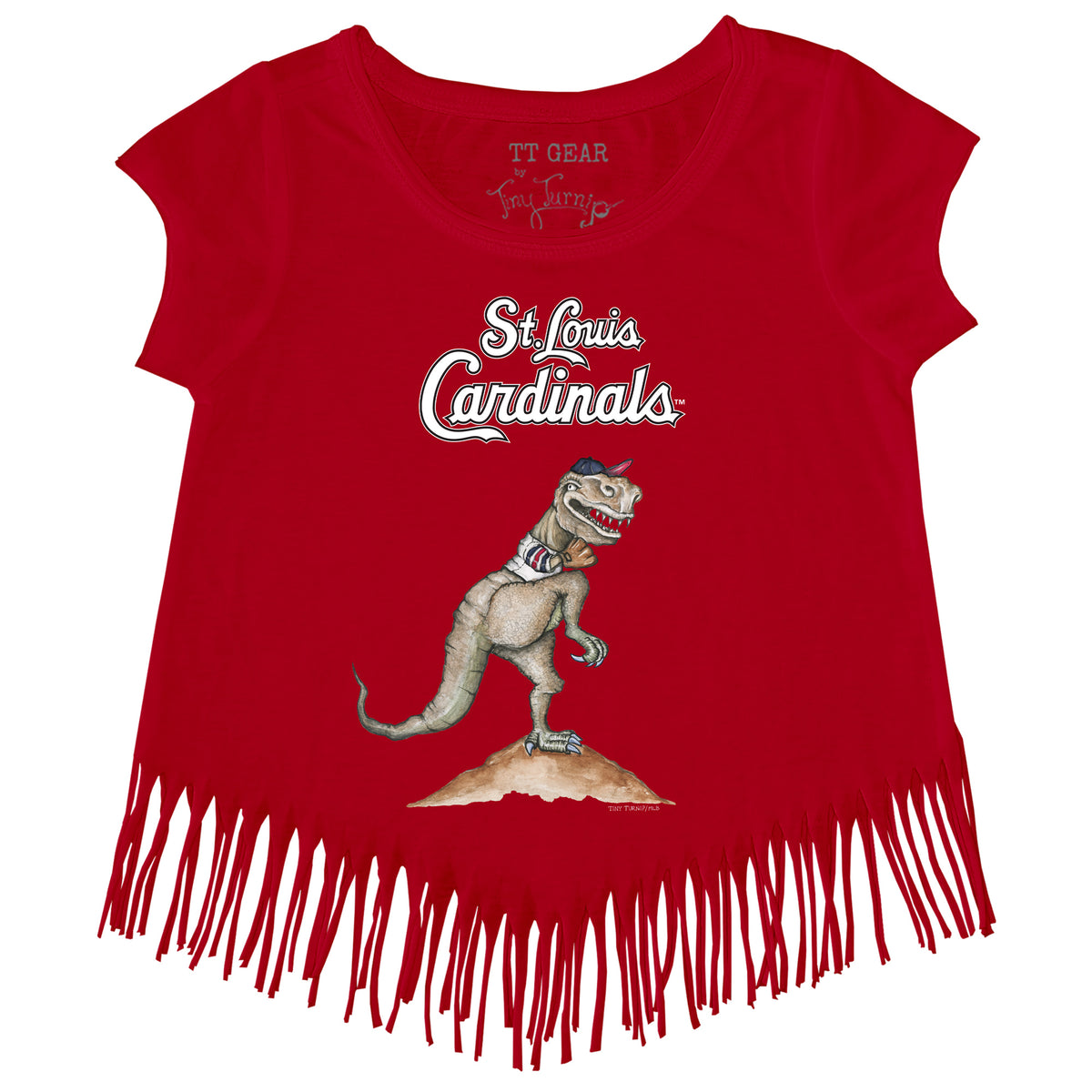 St. Louis Cardinals Tiny Turnip Women's Baseball Love Raglan 3/4-Sleeve  T-Shirt - White/Red