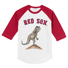Infant Tiny Turnip White/Black Boston Red Sox Stacked Raglan 3/4 Sleeve T- Shirt