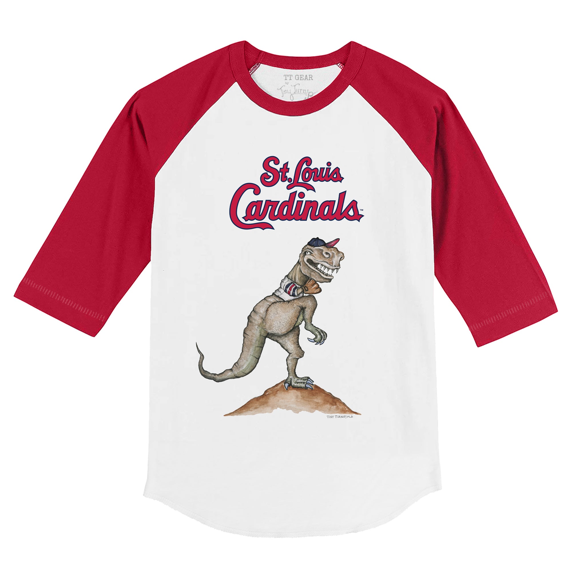 Unisex Tiny Turnip White/Red St. Louis Cardinals Triple Scoop 3/4-Sleeve Raglan T-Shirt Size: Medium