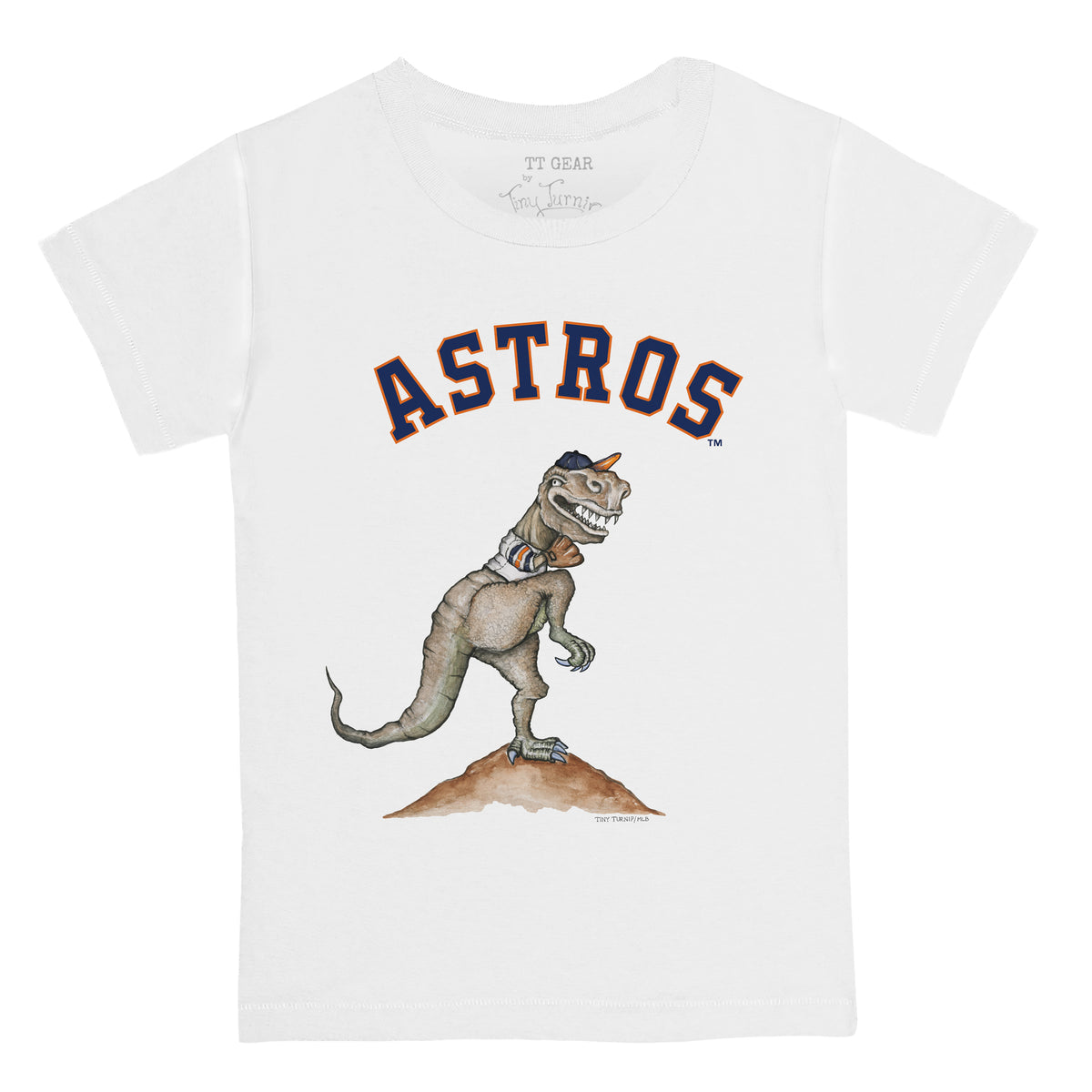Houston Astros Tiny Turnip Youth Base Stripe 3/4-Sleeve Raglan T-Shirt -  White/Navy