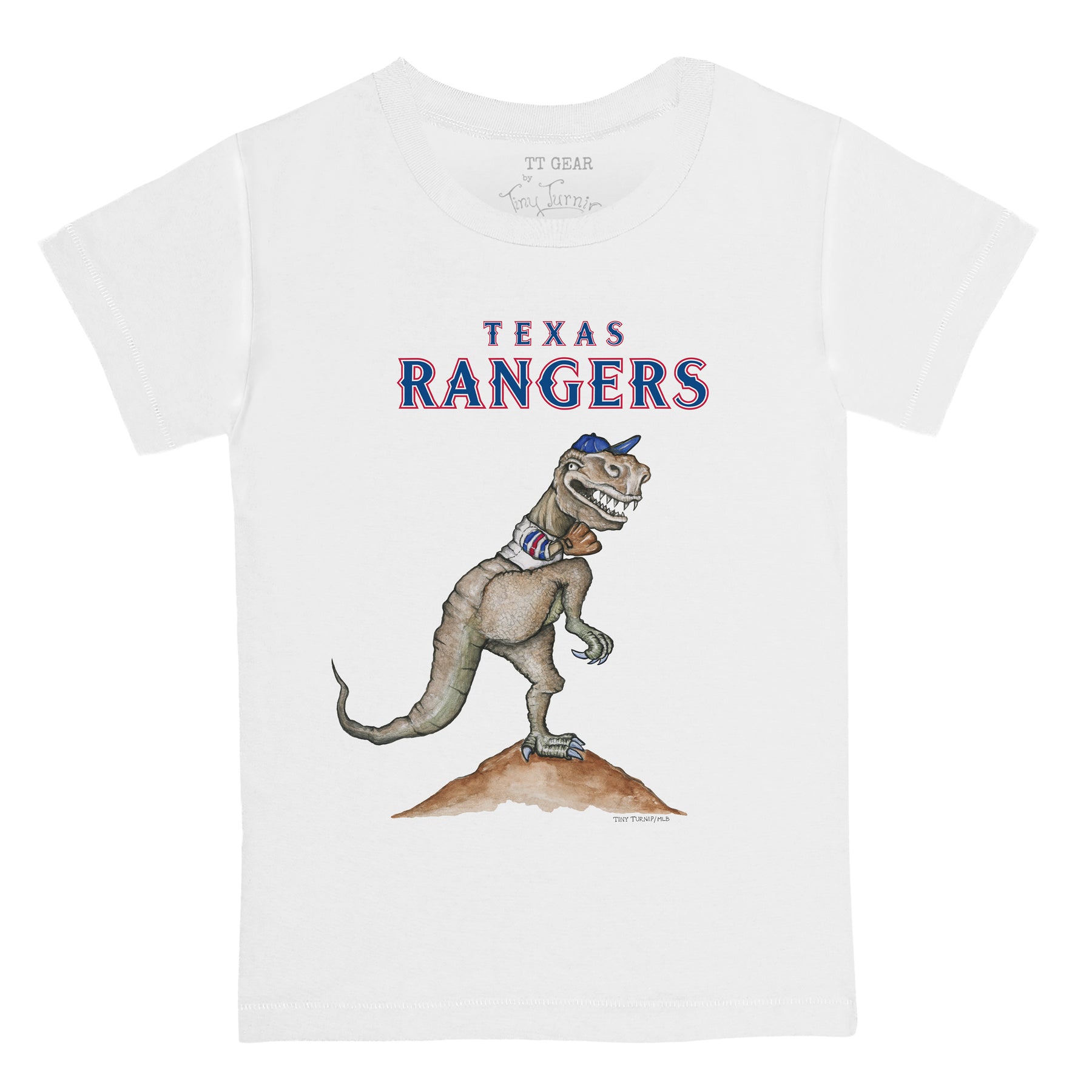 Tiny Turnip Texas Rangers TT Rex Tee Shirt Youth Medium (8-10) / White