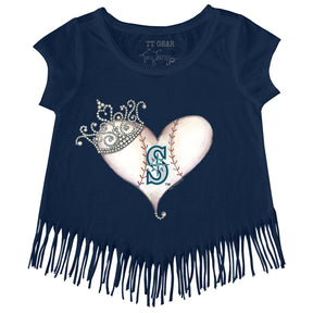 Seattle Mariners Tiara Heart Fringe Tee