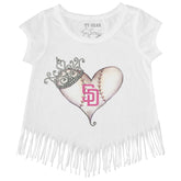 San Diego Padres Tiara Heart Fringe Tee
