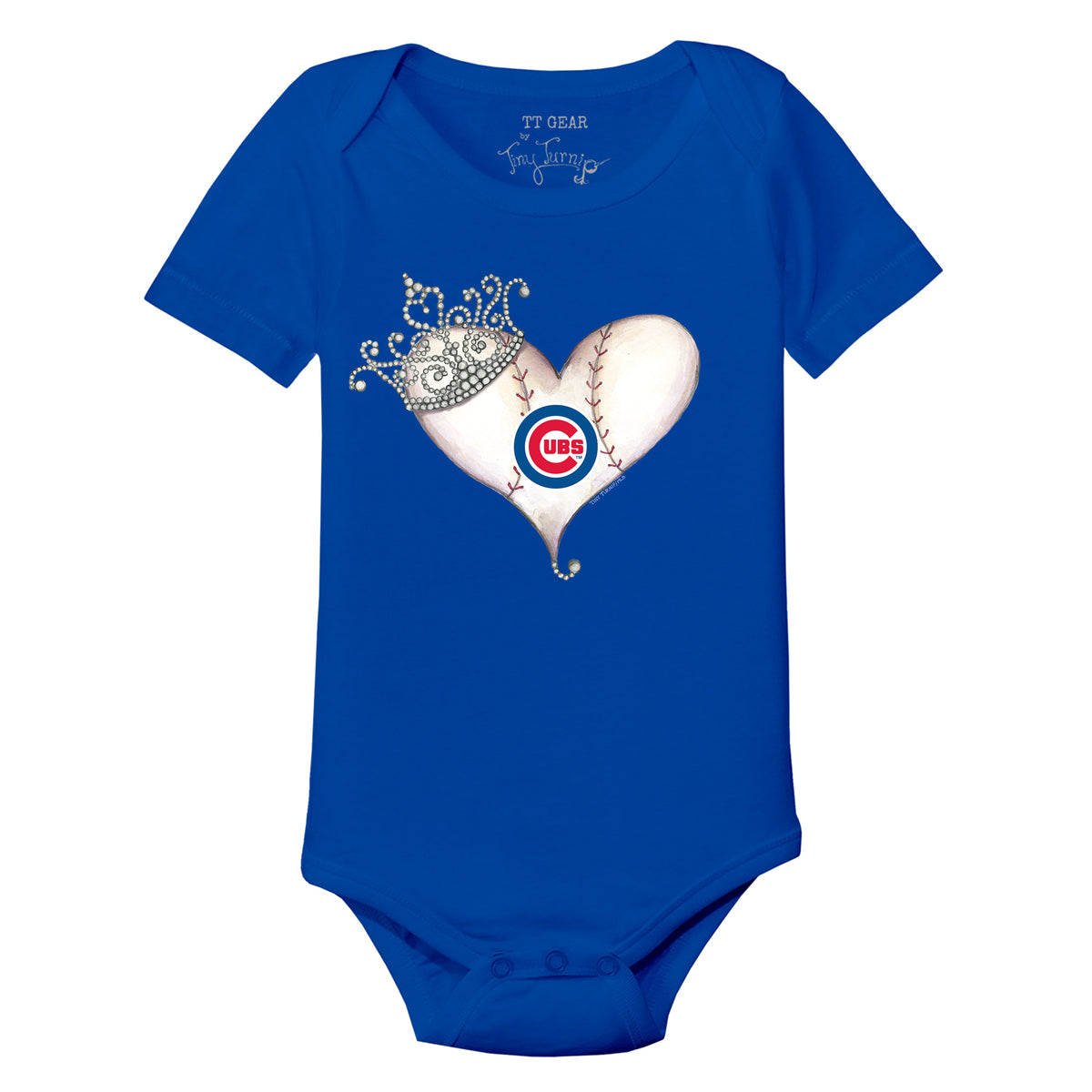 Chicago Cubs Tiara Heart Short Sleeve Snapper