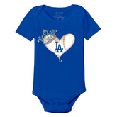 Los Angeles Dodgers Tiara Heart Short Sleeve Snapper