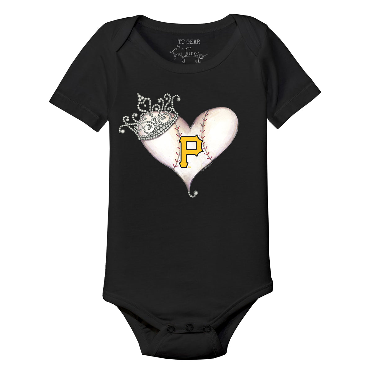 Pittsburgh Pirates Tiara Heart Short Sleeve Snapper