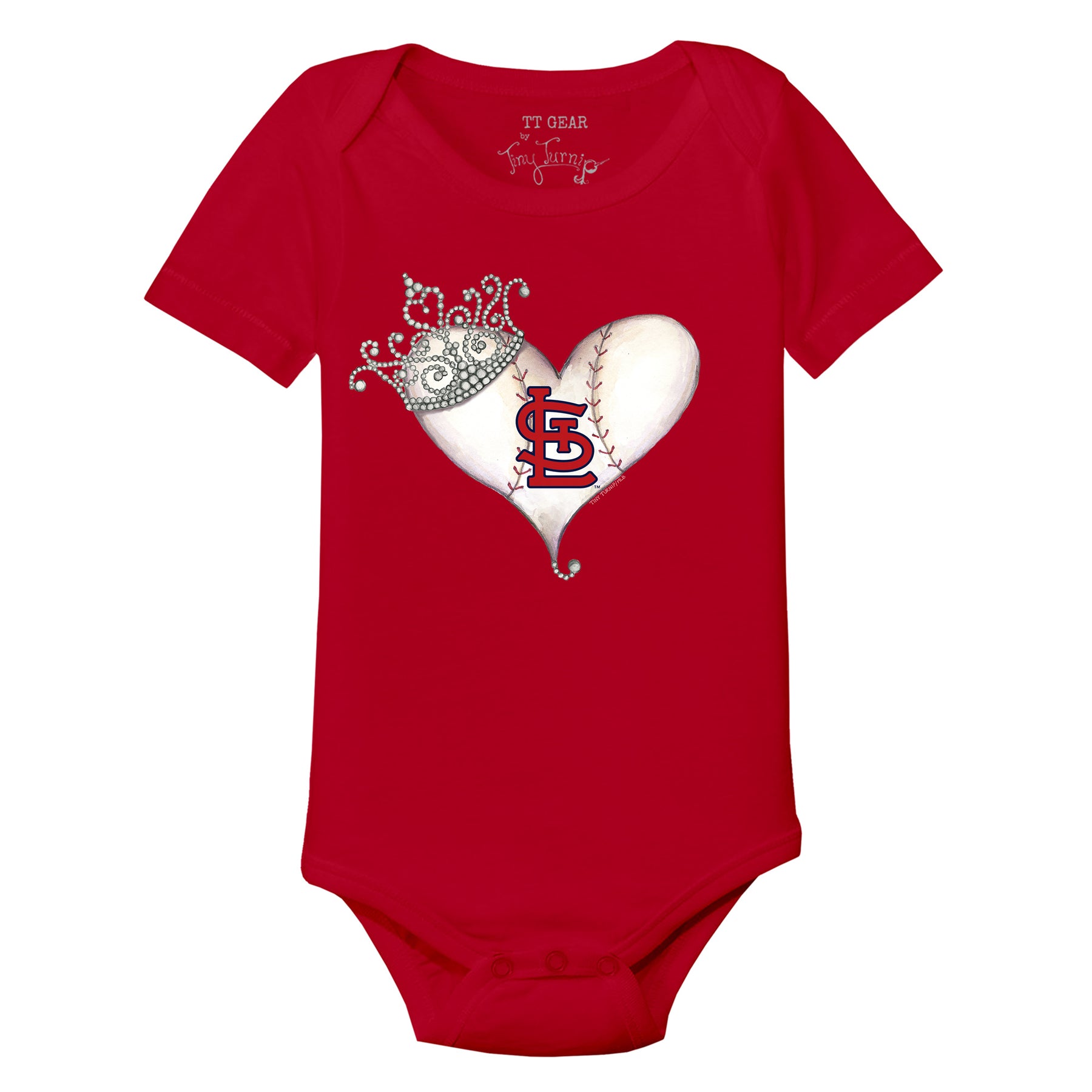 St. Louis Cardinals Tiara Heart Short Sleeve Snapper