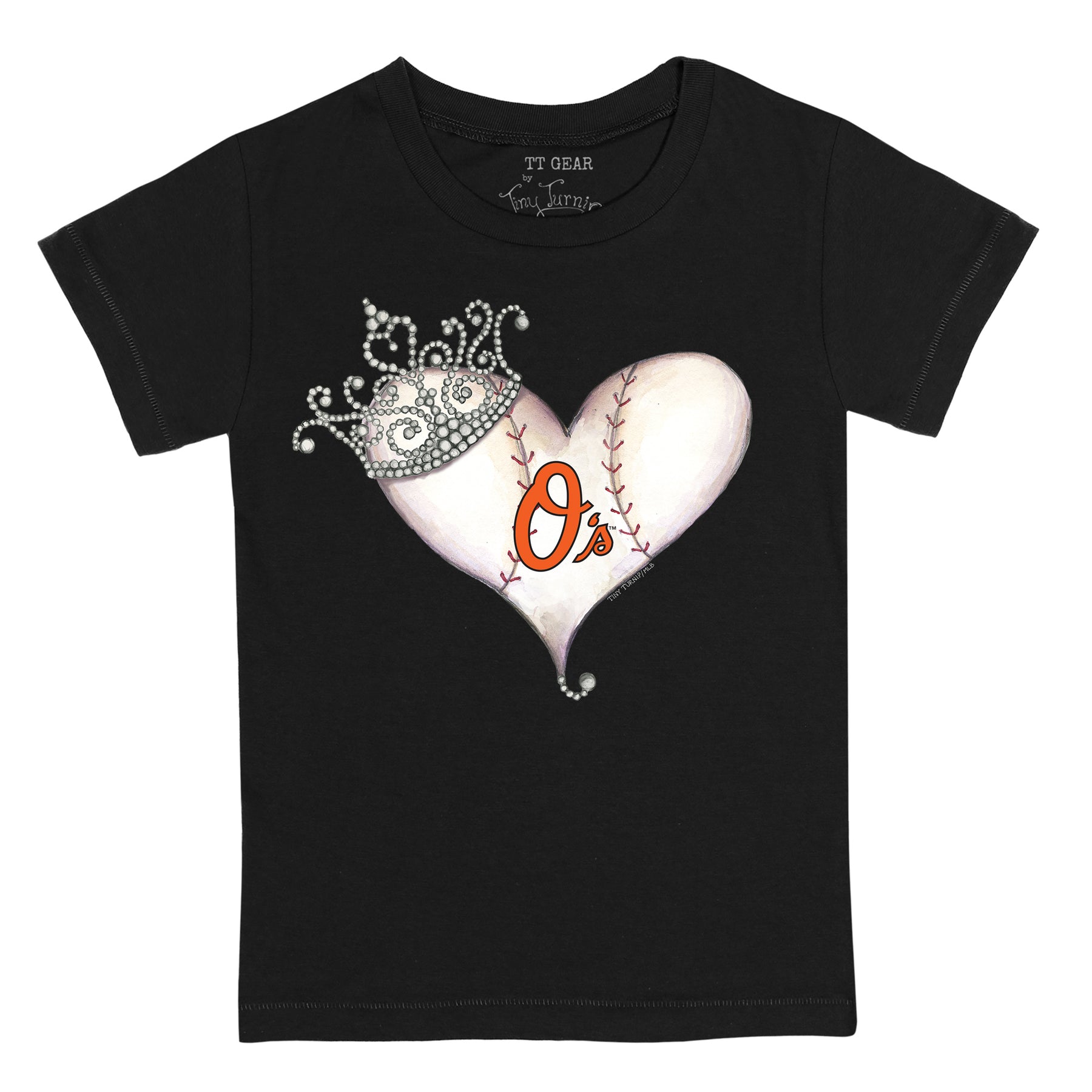 Baltimore Orioles Tiara Heart Tee Shirt