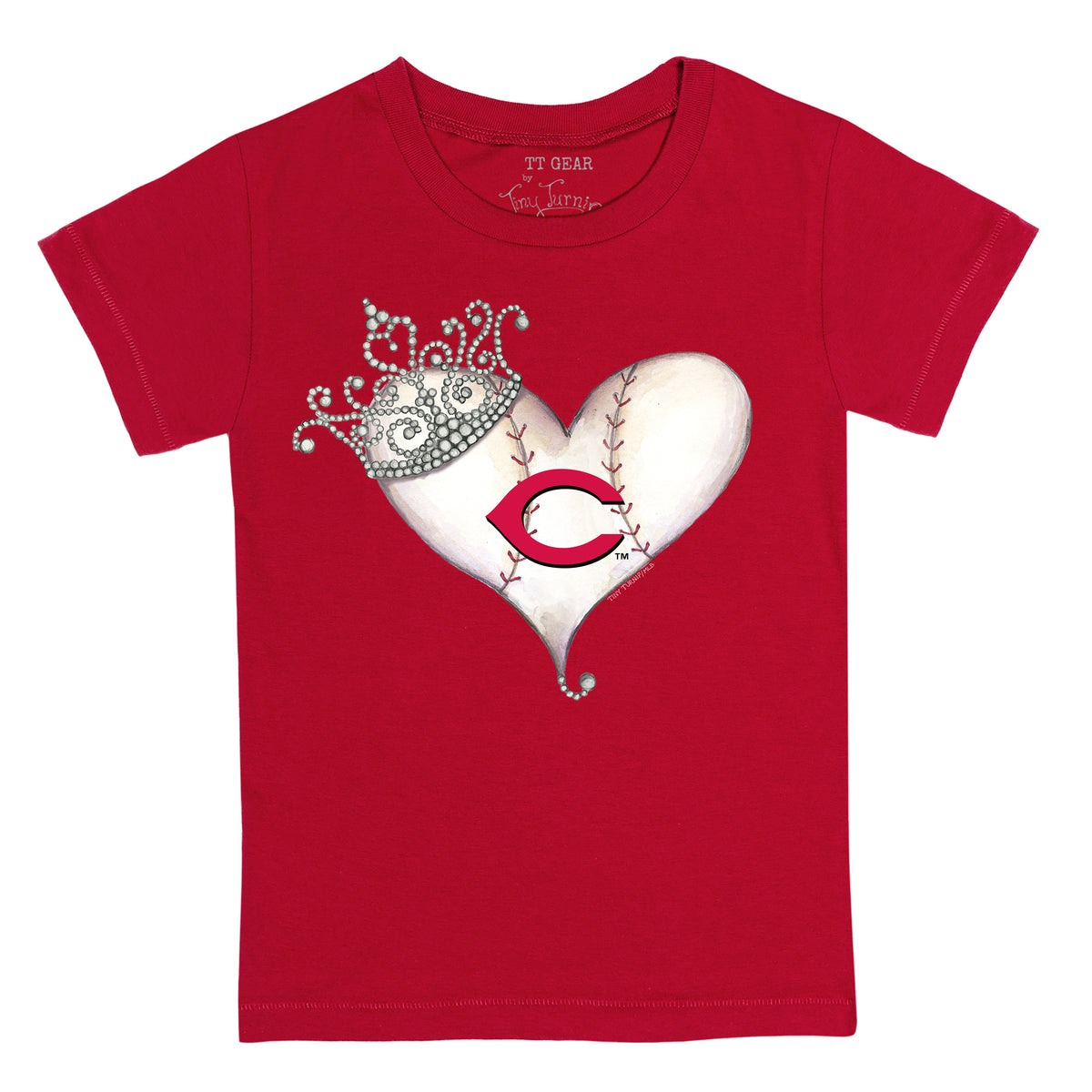 Cincinnati Reds Tiara Heart Tee Shirt